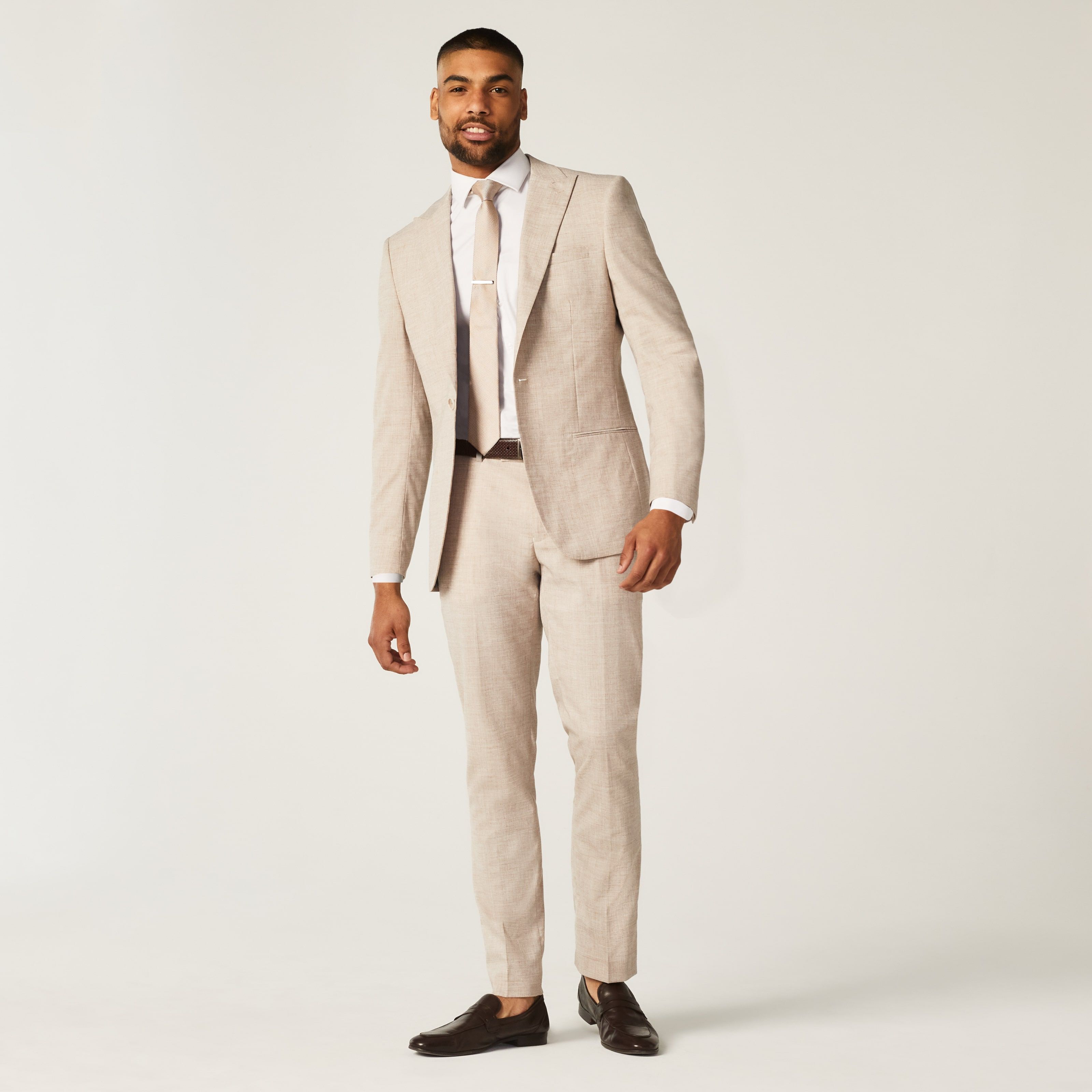 Slim Stretch Marle Tailored Jacket Fawn Suit Jackets Politix